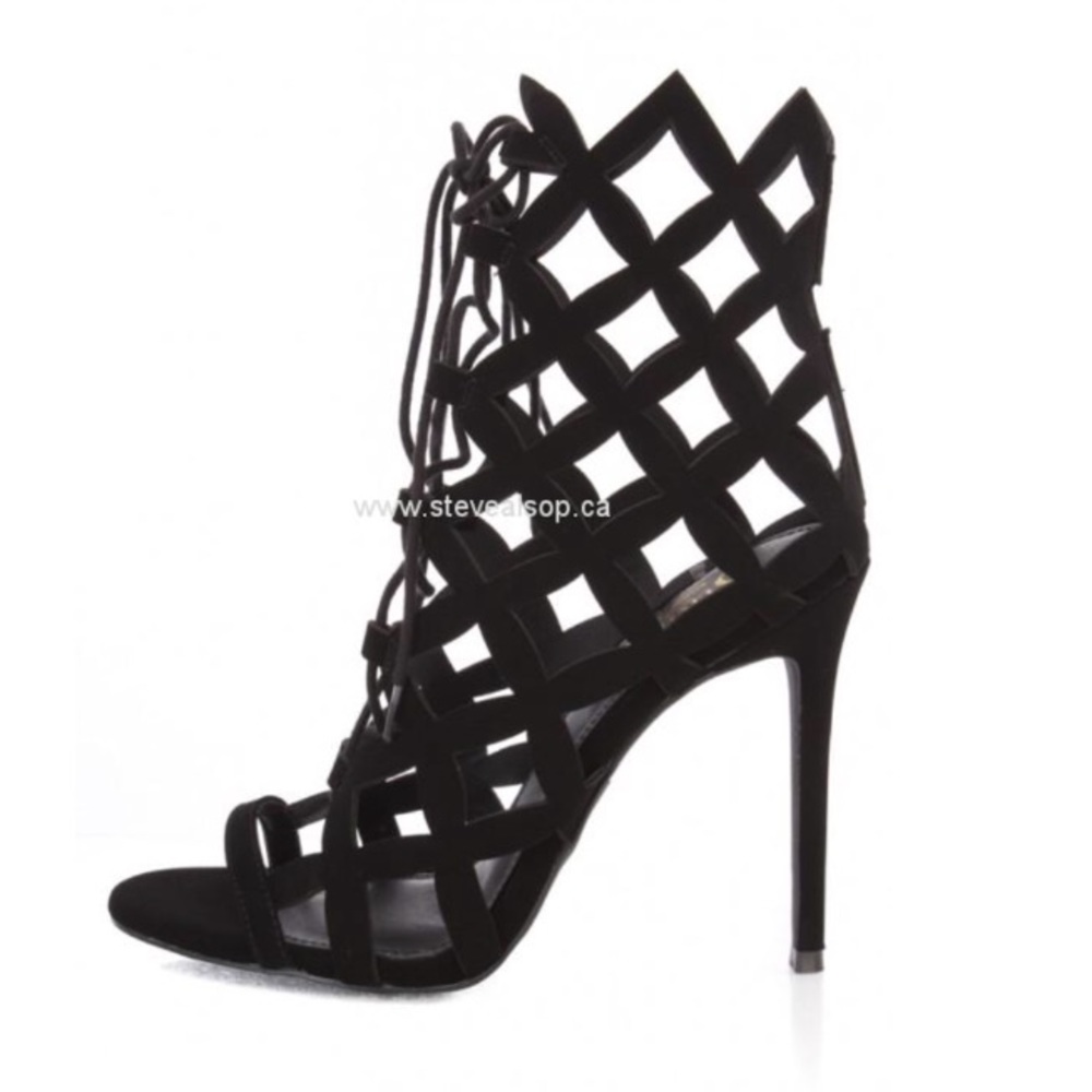 Caged Lace Up Heels
